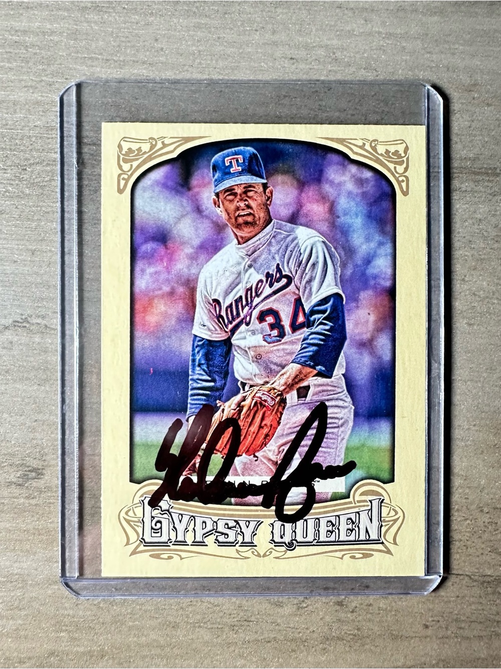 Nolan Ryan Autographed 2014 Topps Gypsy Queen #225. Signed.